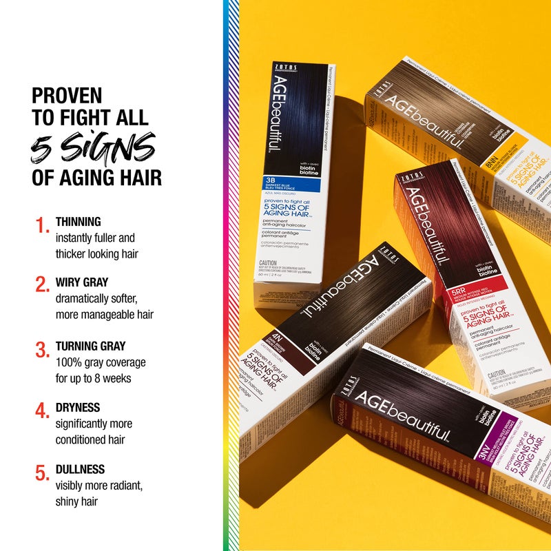 AGE beautiful Permanent Hair Color Dye Liqui Creme | 100% Gray Coverage | Anti-Aging Haircolor | Biotin for Thicker, Fuller Hair | Professional Salon Coloring | 7N Dark Blonde - Image 4
